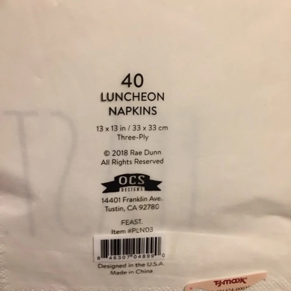 Rae Dunn FEAST Paper Plates and Napkins - Picture 4 of 5